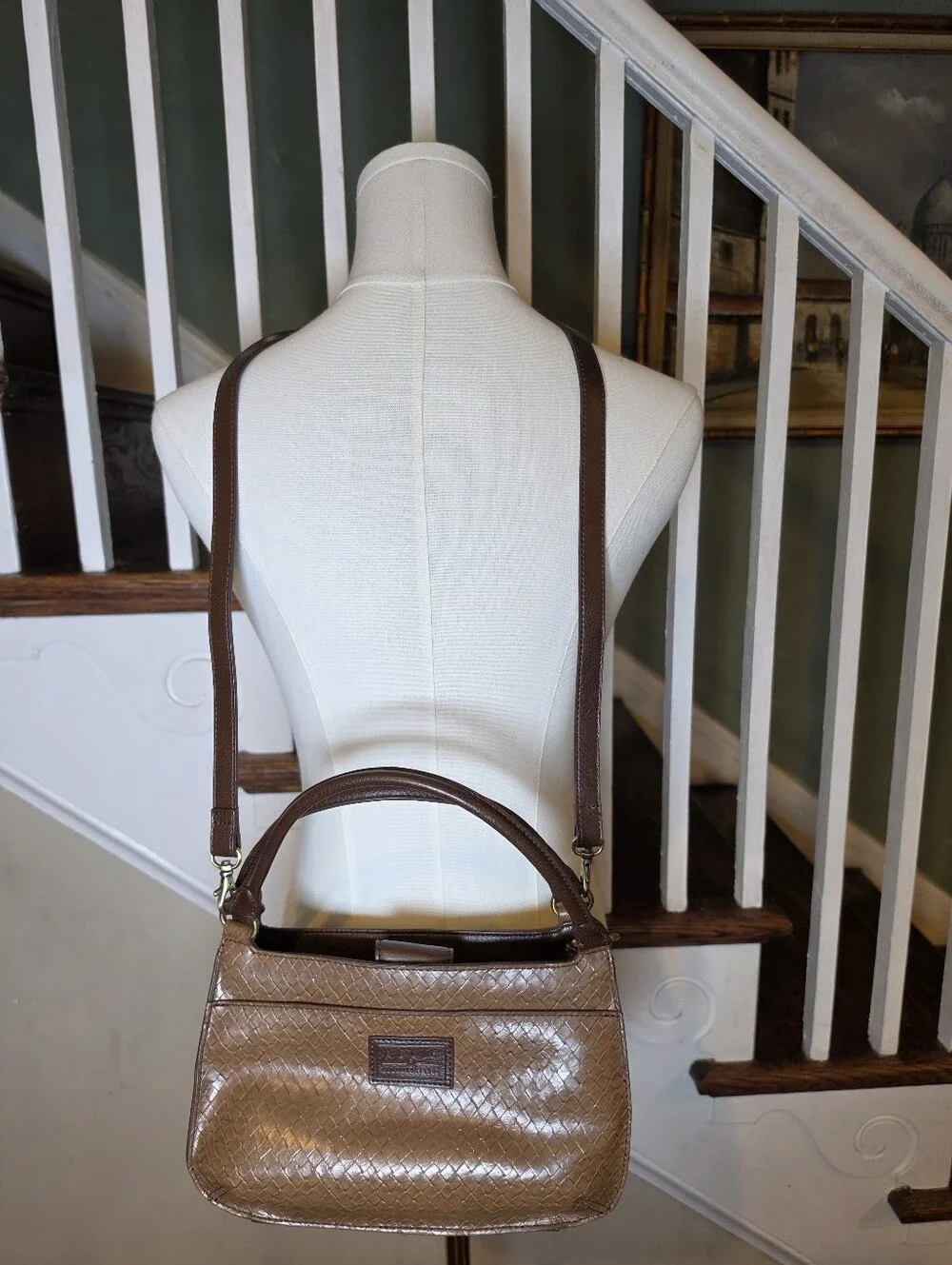 Relic Womens Woven Minimalist Normcore Handbag With Double Handles